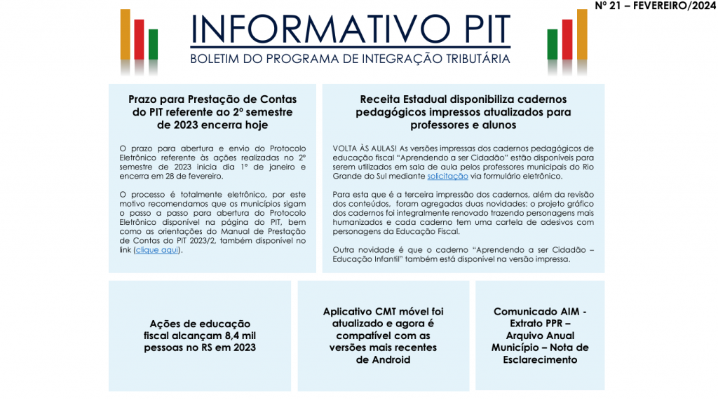 Informativo PIT no 21 fevereiro 2024 Programa de Integracao Tributaria 1