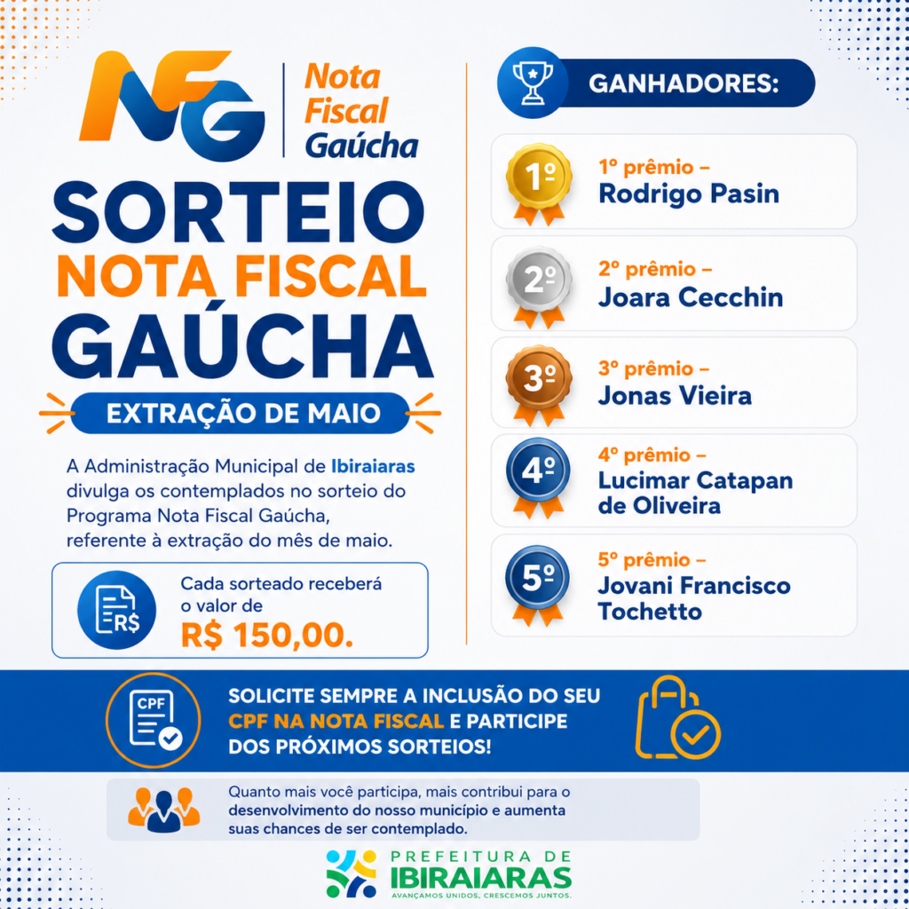 Sorteiro Nota Fiscal Maio